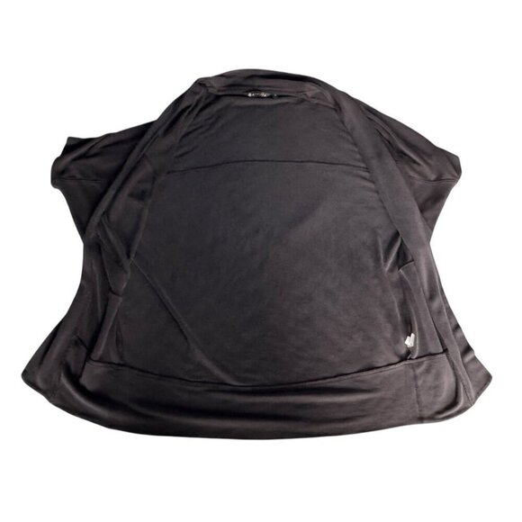 Athleta Woman's Sz S Serenity Wrap Black Short Sleeve Open Front - Picture 7 of 8